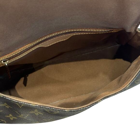 Louis Vuitton Brown Tan Mini LV Monogram Canvas Looping Single Handle Handbag - Picture 7 of 9